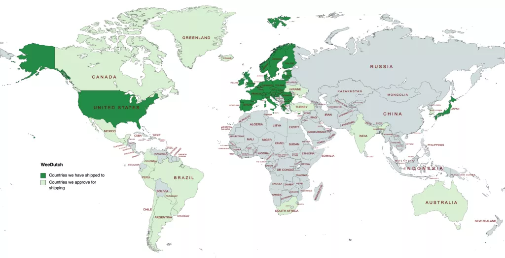 Countries we supply CBD to